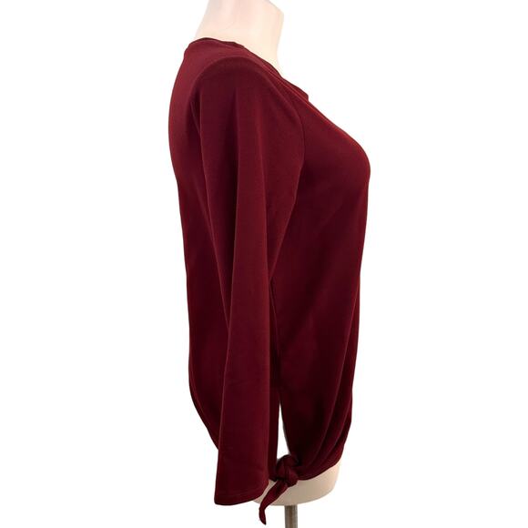 Torrid Active Maroon Long Sleeve Side Tie Soft Blouse Size 0 / 12 / Large - Picture 3 of 7